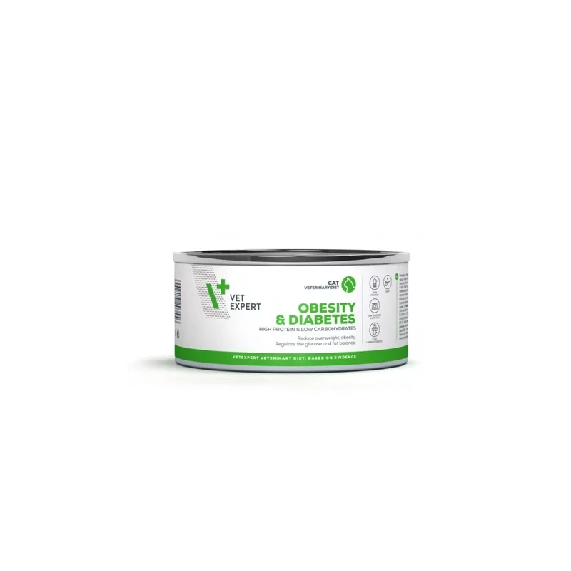 VetExpert VD cat 4T Obesity& Diabetes konzerva 100 g VetExpert - 1